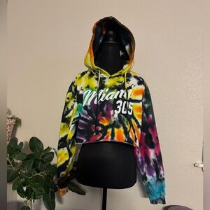 Tie-Dye Cropped Hoodie